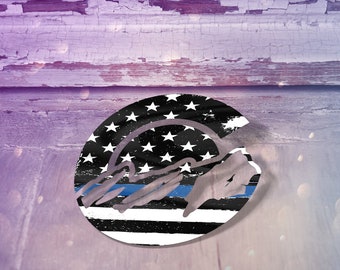 Colorado Thin Blue Line Police Support Sticker – 3M Vinyl Car Decal | Colorado Flag Design