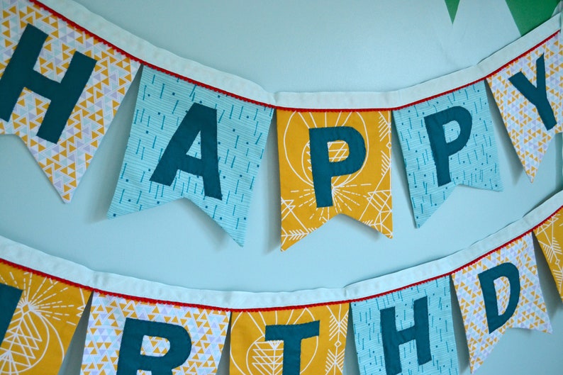 CUSTOM Large Fabric Happy Birthday Banner Made to Order Etsy