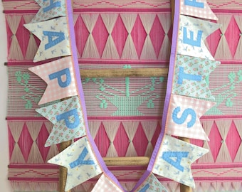 Handmade Happy Easter Banner: Reusable and Eco Friendly