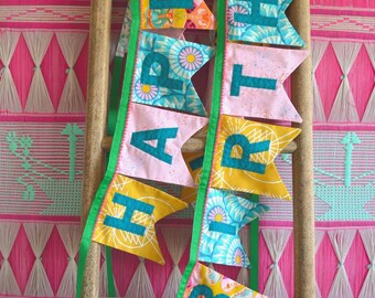 Handmade Fabric Happy Birthday Banner: Reusable Party Decor