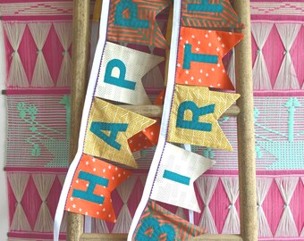 Handmade Fabric Happy Birthday Banner: Reusable Party Decor