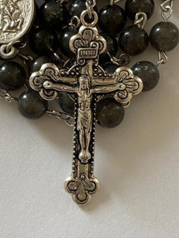 Gray Marble Cross Beads