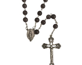 Miraculous Gray Marble Catholic Prayer Rosary Beads