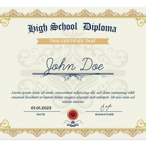 Abitur, Gefälschtes Diplom, Zeugnisvorlage, Diplomvorlage, Abschlussdiplom, Homeschool Diplom, Diplom custom, ged DWNLD