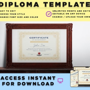 General Education Diploma/Certificate, Editable Diploma, General Equivalency Diploma, Customized diploma, Diploma Template, Instant Download