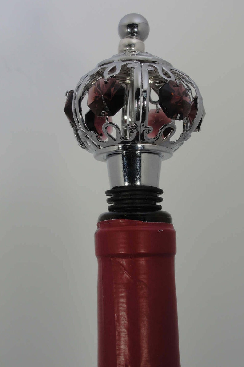 CROWN Wine Stopper with Purple AUSTRIAN Crystal Design Etsy