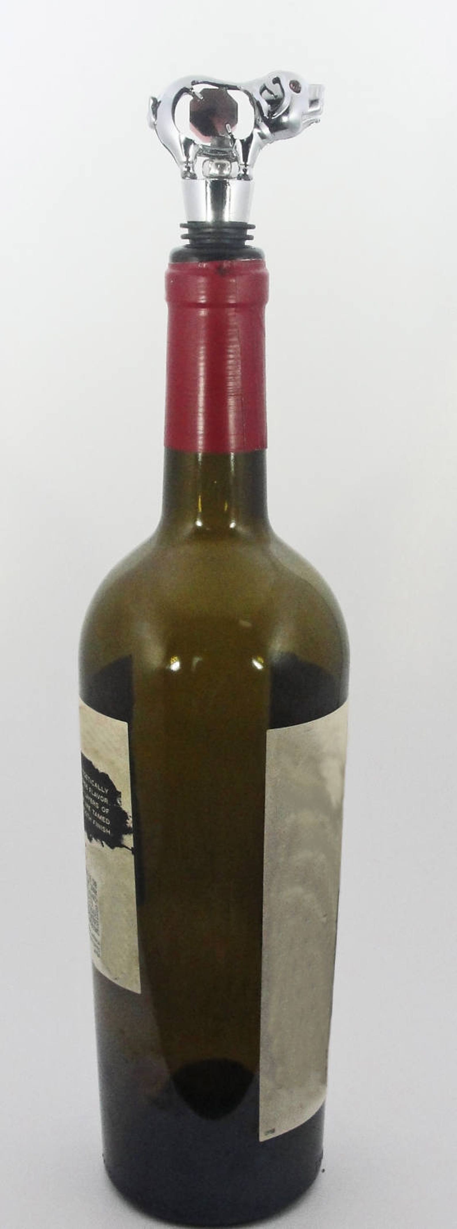 Silver PIG WINE STOPPER With Purple Austrian Crystals Etsy