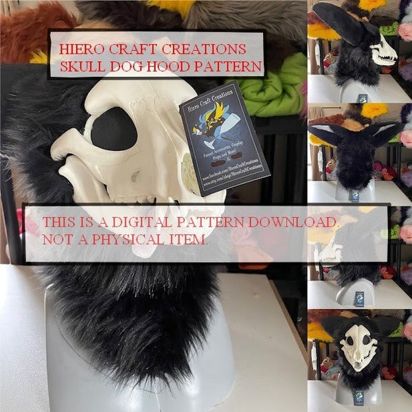 DIGITAL. [Not a physical item] HieroCraftCreations Skull Dog Hood Sewing Pattern DIY Digital Pattern