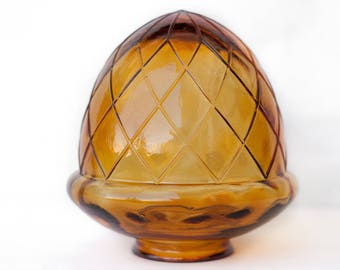 vintage globe, lamp - amber colored globe - shaped tassel - Arteza - thick glass - lighting - hanging