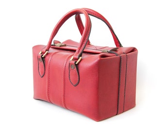 Reisetasche, Handgepäck, kleine rote Tasche mit Riemen, Handgepäcktasche, roter Kosmetikkoffer, Transportkoffer, Wochenendtasche, rote Tasche