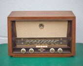 vintage Radio TSF, Radio Ducretet Thomson, wood radio, French radio, old, tube radio, retro, interior décor, home decor
