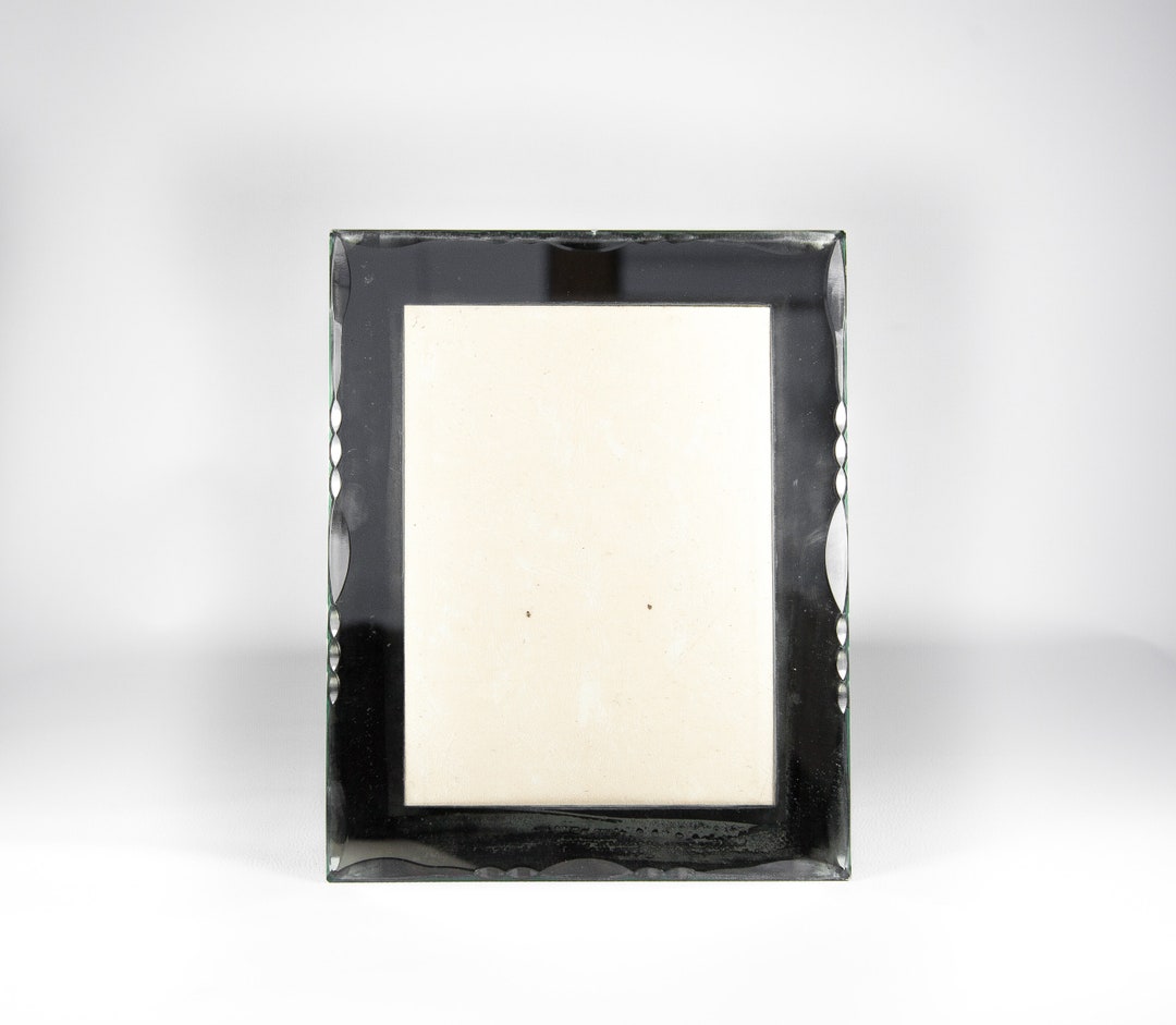 Large Vintage Photo Frame Beveled Mirror Photo Frame Art Etsy