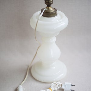 Opaline glass lamp base, opaline lamp, living room lamp, table lamp, white opaline, interior decoration, opaline lamp