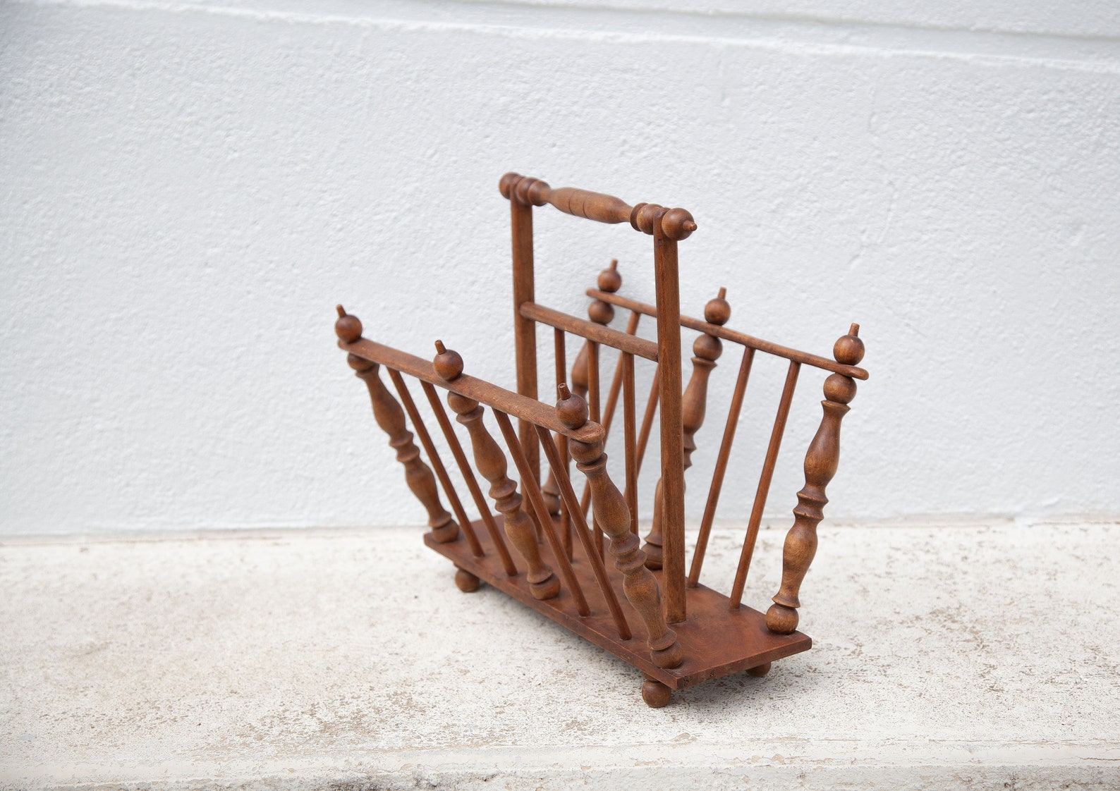 Porte-revues Pliable En Bois Et Toile - Design Classique - Dimensions 32x20,5x20 Cm - Pour Maison Ou Bureau