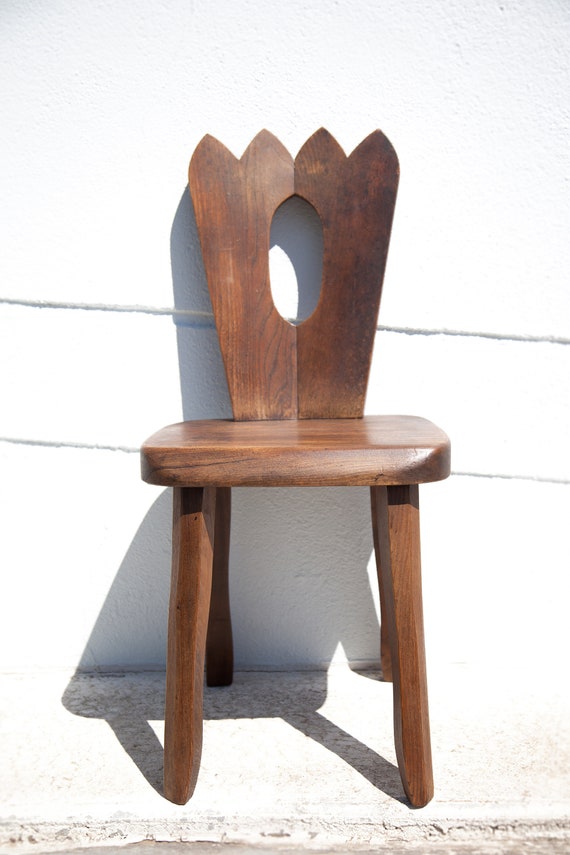 Vintage Wooden Chair, Elm Wood Throne, Olavi Hanninen Style
