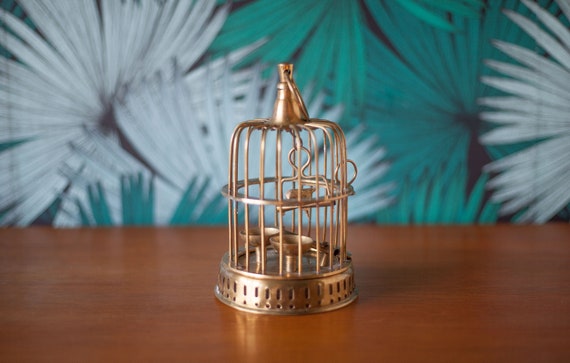 Vintage Brass Hanging Bird Cage