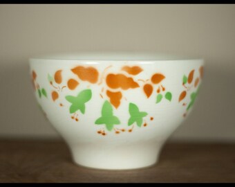 Bol vintage, bol céramique SACAVEM, bol déjeuner, motifs par pochoir airbrush,cuisine, collection ,Made in Portugal ,bowl, années 70