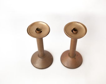 Pair of vintage candlestick, copper candlestick, old church candlestick, candle holder, classic candlestick, countryside, candlesticks