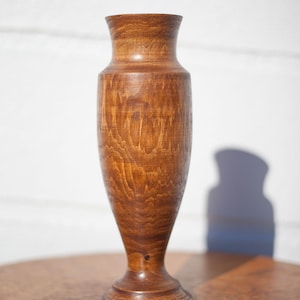 vintage wooden vase, decorative vase, wooden vase, flared vase with foot, dried flower vase, nature interior decoration, wooden vase