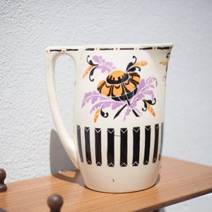 Vintage pitcher, vintage broc, toilet broc, water broc, Moulin des Loups & Hamage Nord vintage, Poppies, decor cuisine, jug