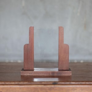 Art deco photo holder, wooden photo holder, photo stand, minimalist, photo frame, photo holder
