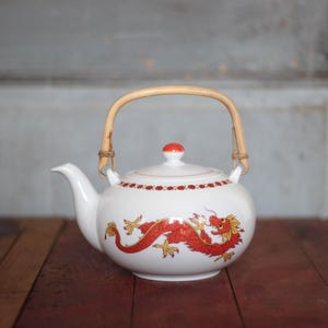 théière vintage, pot à café, porcelaine allemande Seltmann motifs dragons, déco, cuisine, tea-pot