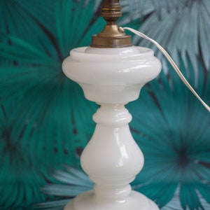 Opaline glass lamp, opaline lamp, living room lamp, table lamp, white opaline, interior decoration, opaline lamp image 4