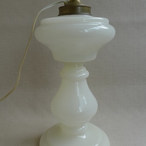 Opaline glass lamp, opaline lamp, living room lamp, table lamp, white opaline, interior decoration, opaline lamp image 7