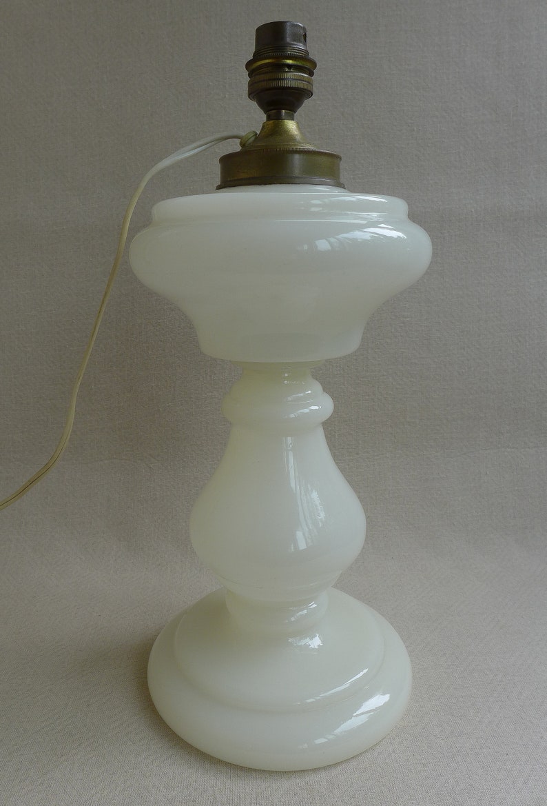 Opaline glass lamp, opaline lamp, living room lamp, table lamp, white opaline, interior decoration, opaline lamp image 7