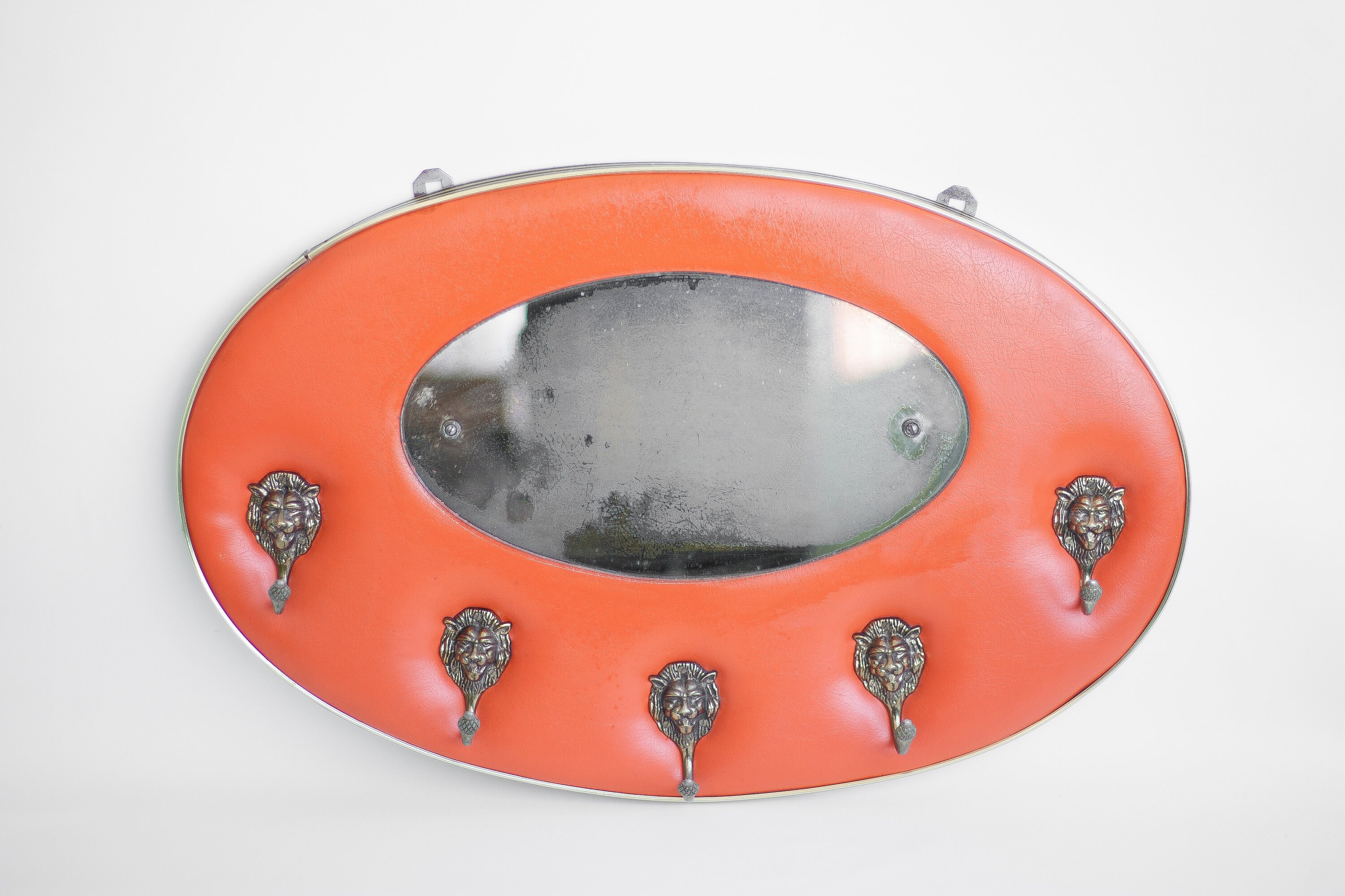 Vintage Coat Rack Orange Skaï Coat Rack Cloakroom Hooks Etsy