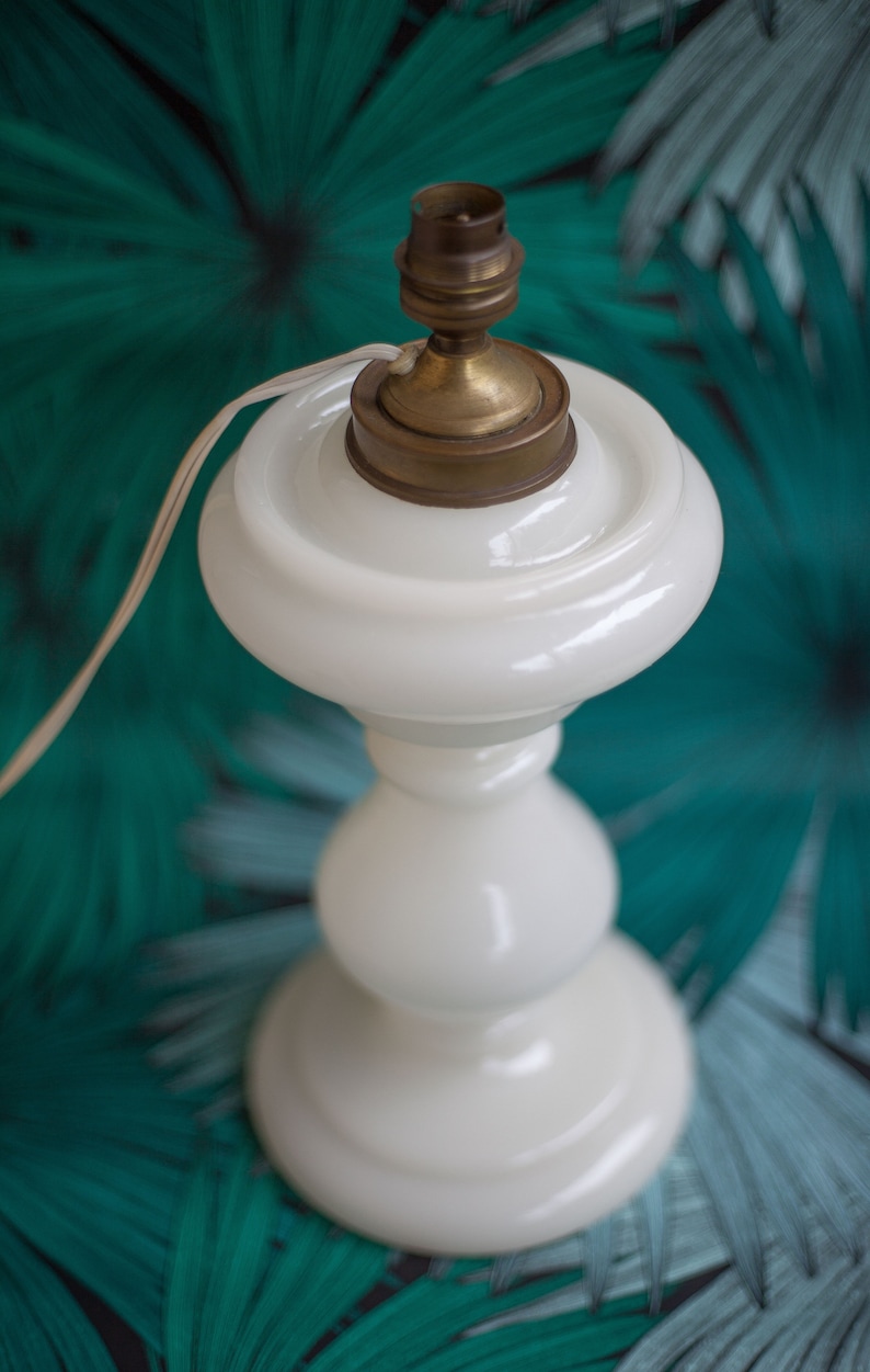 Opaline glass lamp, opaline lamp, living room lamp, table lamp, white opaline, interior decoration, opaline lamp image 3