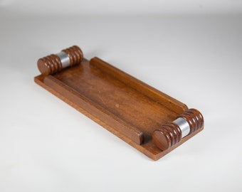 Art deco wooden tray, rectangular wooden tray, decorative tray, lunch tray, servant, wooden tray