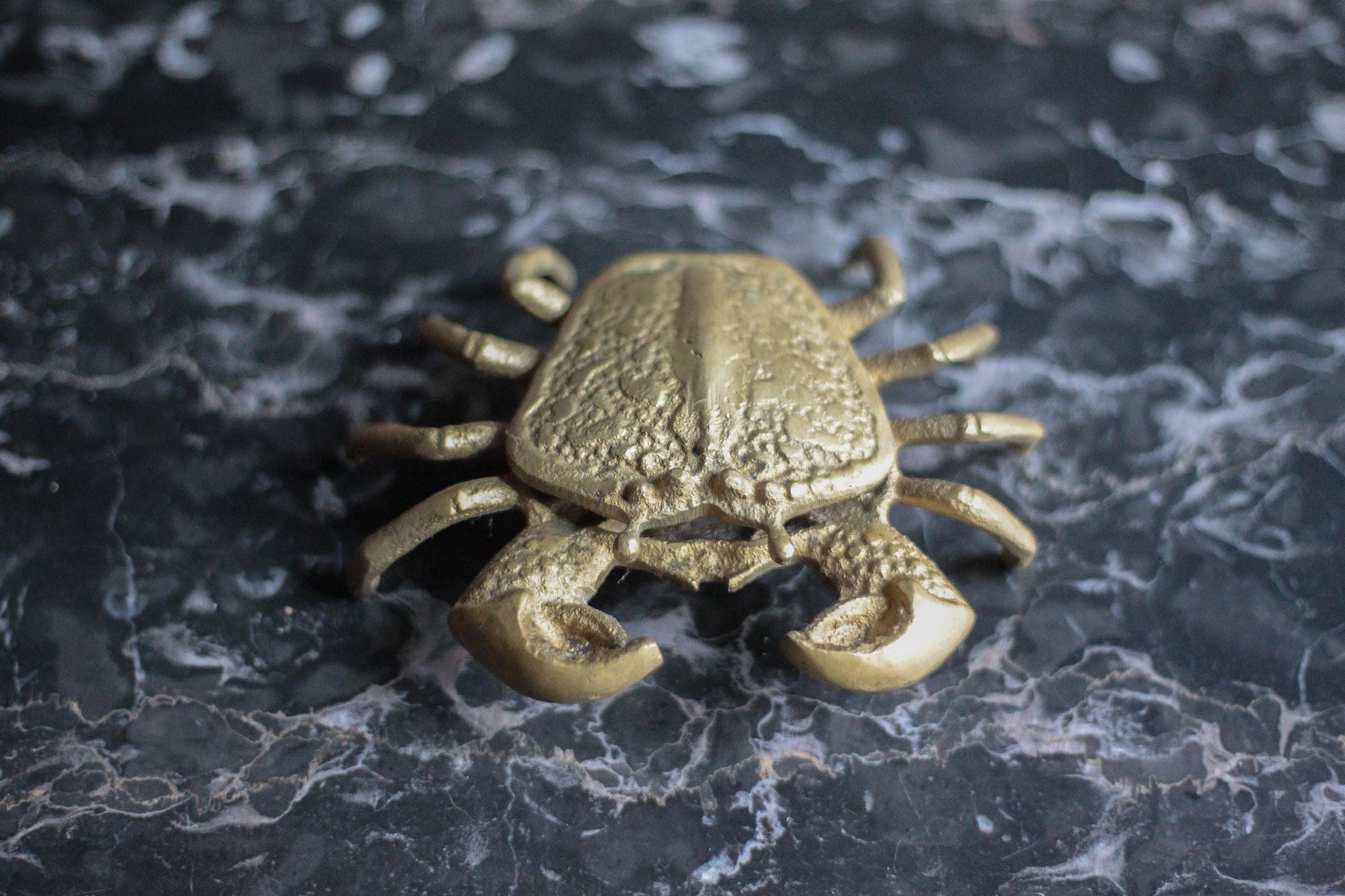 Vintage Ashtray, Brass Crab, Brass Ashtray, Smoking Accessory