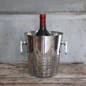 André Leroy champagne bucket, art deco style champagne bucket made in France, vintage ice bucket, bar, barware, bucket