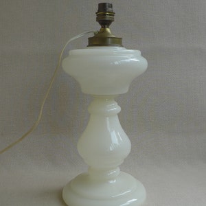 Opaline glass lamp, opaline lamp, living room lamp, table lamp, white opaline, interior decoration, opaline lamp image 5