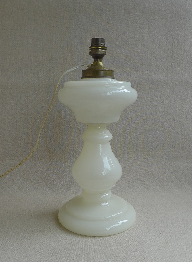 Opaline glass lamp, opaline lamp, living room lamp, table lamp, white opaline, interior decoration, opaline lamp image 5
