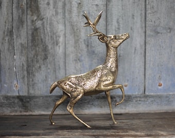 Deer statue, large brass deer sculpture, interior decoration, collectible, hunting, deer, brass, home decor