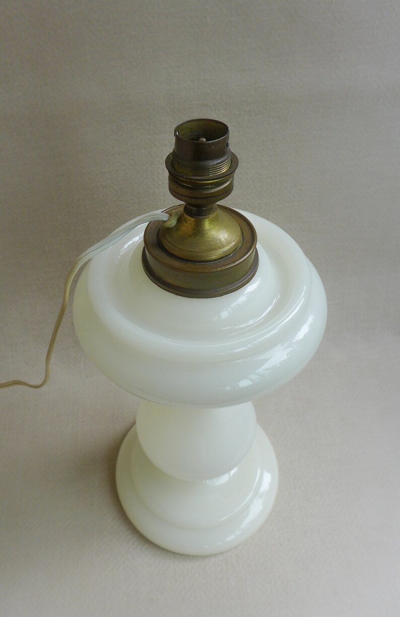 Opaline glass lamp, opaline lamp, living room lamp, table lamp, white opaline, interior decoration, opaline lamp image 6