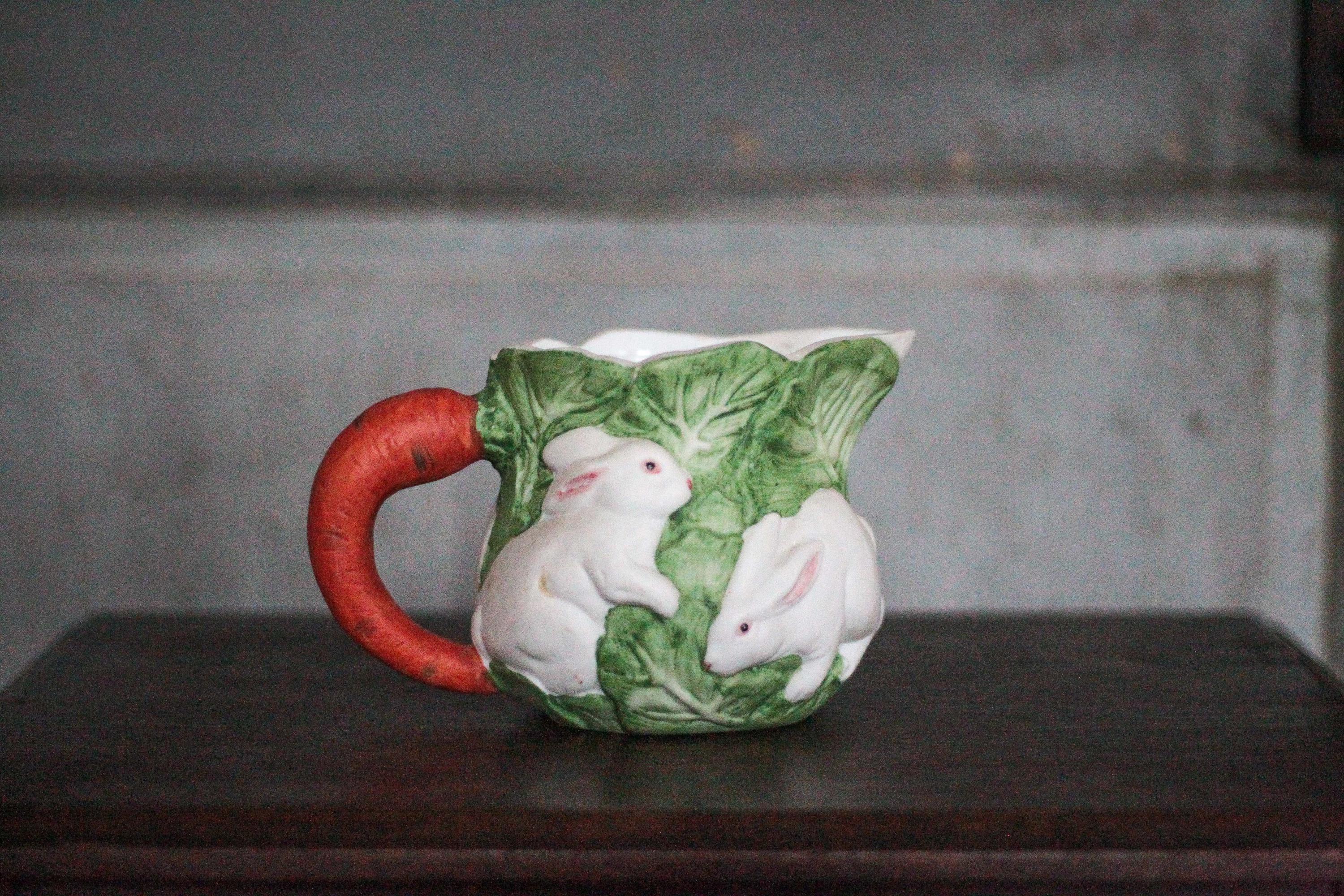 Vintage Ceramic Pitcher, Rabbit-shaped Earthenware Pitcher, Vintage ...