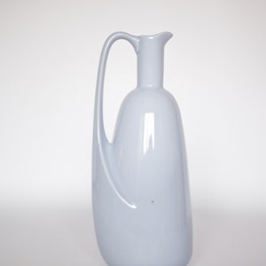 Vintage pastel blue ceramic carafe, draped pitcher, pitcher with handle, decorative carafe, Denbac style, kitchen, pitcher, jug