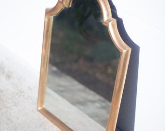 Espejo de madera dorada, espejo de pared vintage, espejo en forma de cúpula, decoración de interiores, espejo