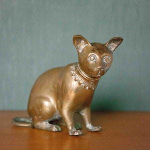 Statue vintage, statue chat égyptien, grand chat bronze, chat bronze, collection, egyptian cat