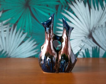Vintage-Vase, hergestellt in Frankreich, Vase im Vallauris-Stil, Doppelvase, Keramikvase, Innendekoration, Wohnkultur, Keramikvase
