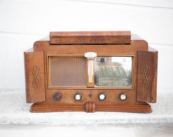 Radio vintage TSF Clarville radio Deco de madera Etsy