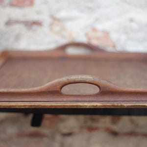 Plateau en bois vintage, plateau de service, grand plateau repas, accessoire cuisine, déco