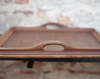 Bandeja de madera vintage, bandeja para servir, bandeja grande para comer, accesorio de cocina, decoración