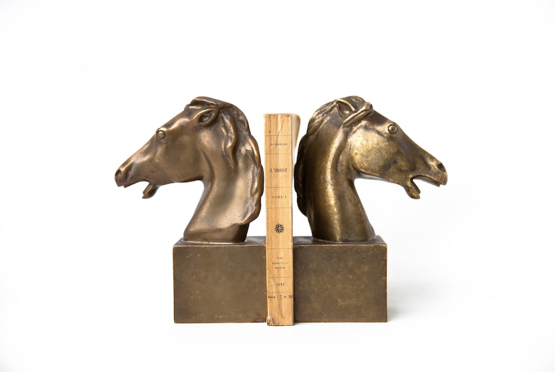 Vintage Bookend Brass Horse Brass Animals Clipboard Etsy