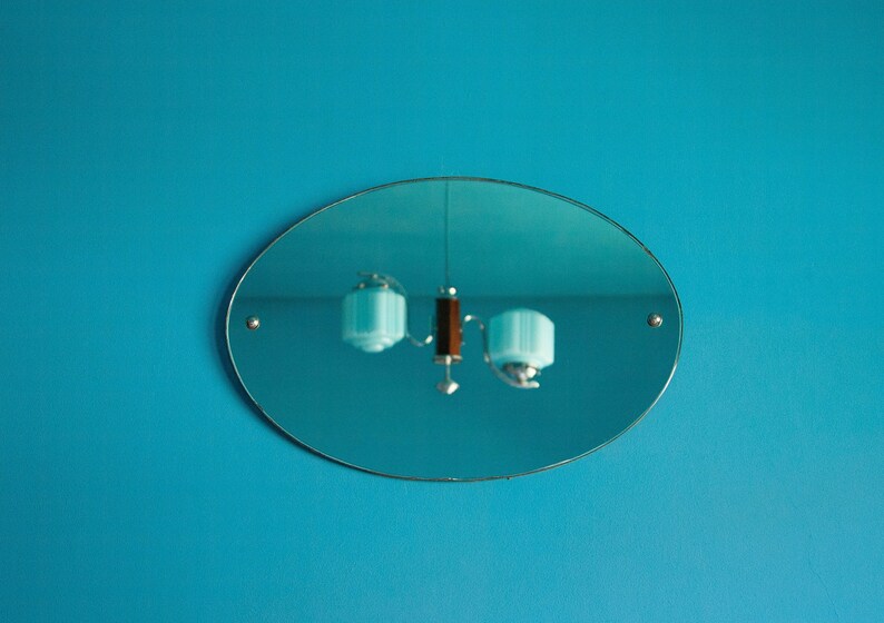 Vintage Mirror Oval Old Chain Hanger Wall Decoration Home Decor