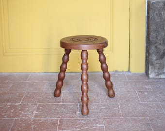 Vintage stool, wooden stool, tripod stool, occasional chair, plant stand, interior decor, wooden stool, stool