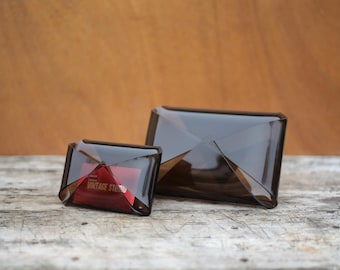 Vintage smoked plexiglass letter holder, mail and card holder, document, storage, office, organizer, letter holder, letter rack
